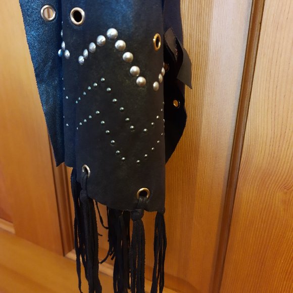 mark by Avon black boho scarf soft suede-like - Picture 5 of 9